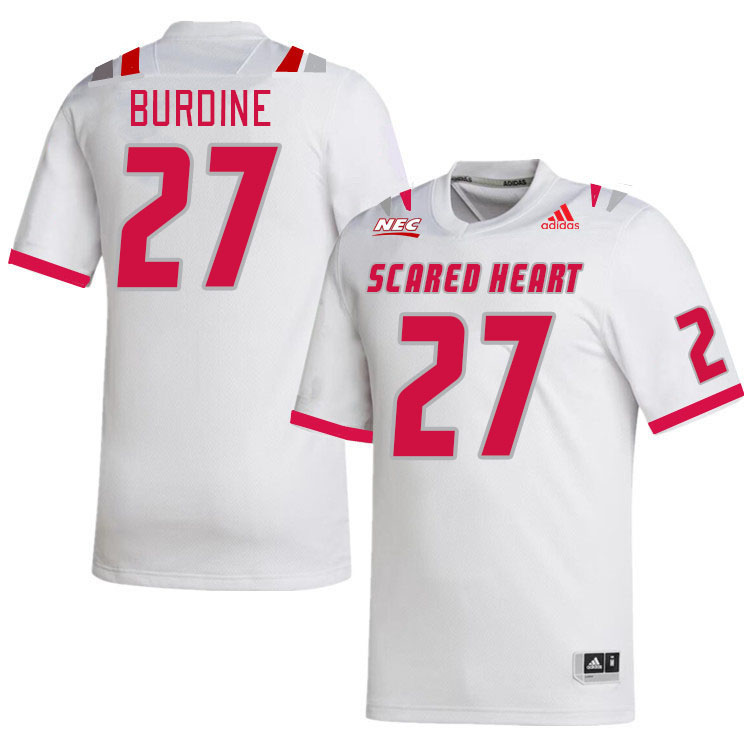 Men-Youth #27 Amier Burdine Scared Heart Pioneers 2023 College Football Jerseys Stitched Sale-White
